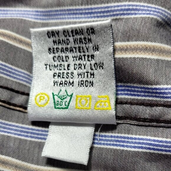 Bugatchi Men's Dress Shirt Size XXL Classic Fit Striped 2 Button Angle Cuff - Picture 7 of 9